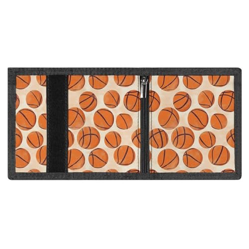 Basketball Pattern Custom Trifold Wallet Front Pocket Credit Card Holder with Coin Purse for Men Women Travel Gifts4