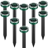 Mole Repellent Solar Powered Snake Repellent 10 Pack Sonic Mole Deterrent Pest Control Rodent Repeller Chaser Gopher Vole Squirrel Trap, Ultrasonic Repellant Spikes Killer for Lawns Yard and Garden