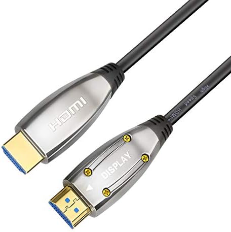Close-up of Poshshine Fiber Optic HDMI Cable 'Display' connector