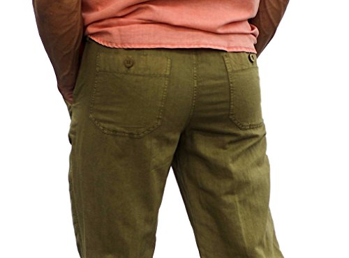 short fin Men's Drawstring Linen Pants4