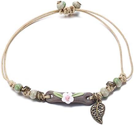 FINETOO Stone Braided Rope Bracelet Handmade Waterproof Adjustable Beads Bracelet for Woman Kids
