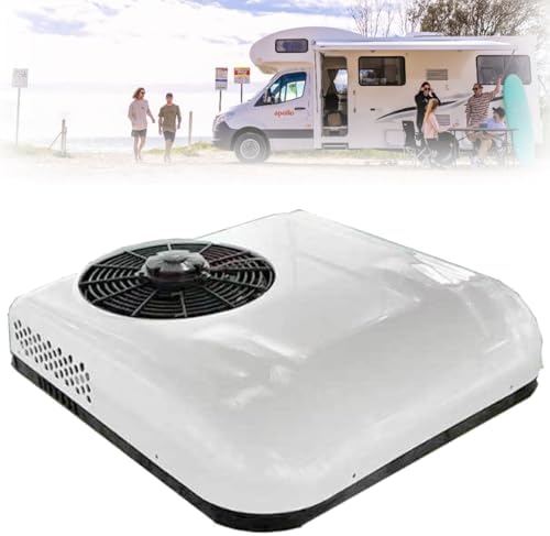 12V/24V RV Rooftop Air Conditioner - Low Profile Cooling Unit for Camper, Truck, Boat & Travel Trailer - Efficient Auto AC for Camping & Outdoor Adventures, Red-24V