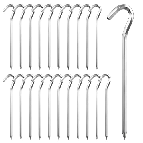 22 Piezas Piquetas Camping Suelo Duro Estacas Camping Clavos Camping Piquetas Camping Suelo Duro de Aluminio Tent Pegs Tent Stakes 18 cm para Camping Jardinería Tiendas Pesca