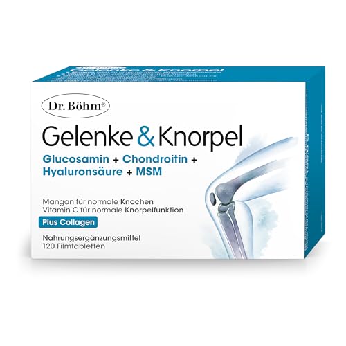Dr. Böhm Gelenke & Knorpel: Zur Unterstützung für Knorpel und Knochen, Nährstoff-Kombination für die Gelenke, mit Vitamin C und D, 120 Filmtabletten