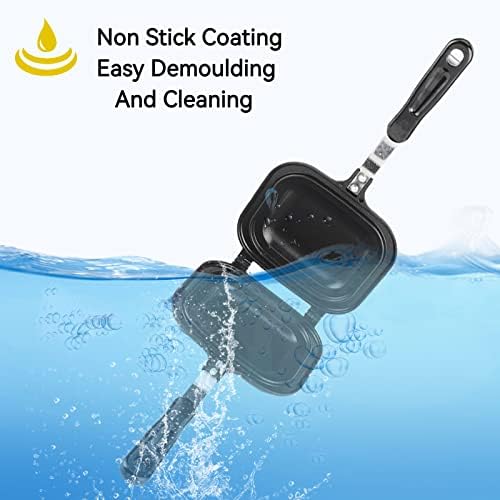 Stovetop Sandwich Toaster, Non-Stick Portable Toasted Sandwich Maker Panini Press Grilled Cheese Maker for Family Breakfastor Camping