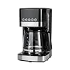 Amazon Basics Programmable 12 Cup Drip Coffee Maker with Glass Coffee Pot (1.9 Qt), Auto Shut-off, Touch Screen, Auto Pause, Removable Filter Basket, Black & Silver