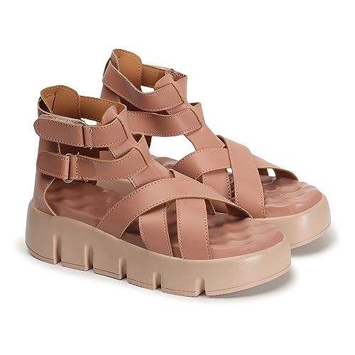 Image of Denill Women Synthetic Leather Strap Platform Sandals
