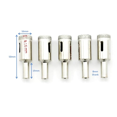 5 piezas fresas de diamante 16mm diámetro 8mm vástago miniatura 2