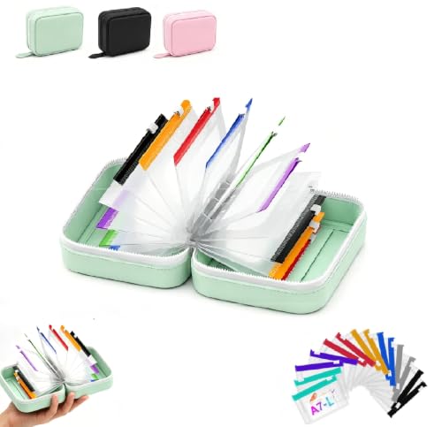 Waterproof Pill Pouch Set, 14pcs Color-Coded Bags Inside, A7-L Waterproof Pill Organizer Set, Reusable Travel Medicine Organizer, Leakproof Zippered Pill Storage, Compact Daily Pills Holder(Green)