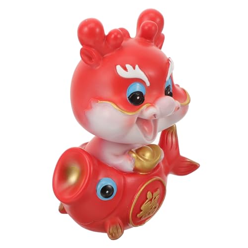 HIAKDOFT Figurita de Dragón de Resina para Decoración de Escritorio y Coche Miniatura de Mascota Auspiciosa Diseño Resistente y Detallado para Hogar y Oficina Accesorio Único de Año