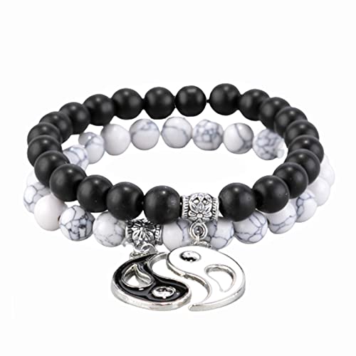 2 Pezzi Bracciali Yin Yang per Coppia, Bracciale