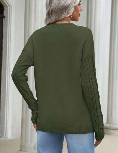 Zeagoo Women's Sweaters Trendy Basic Casual Crewneck Cable Knit Fall Tops - image 5
