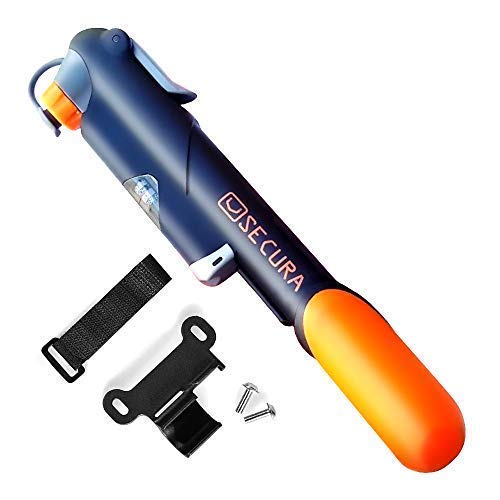 ALIXIN-Bomba de Aleación Para Bicicletas Con Indicador de Presión,Bomba de Bola Con Aguja.Montaña y BMX se Adapta a Presta & Schrader (válvula reversible) Con 120 PSI/8,3 bar de Presión Máxima.