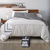 Ella Jayne California King Duvet Cover (3 Pieces), 100% Cotton Percale, King/Cali King, Breathable & Lightweight Cal King Duvet Cover (1 Piece) 106 x 90 Inches with 2 Pillow Shams (Stone Design)