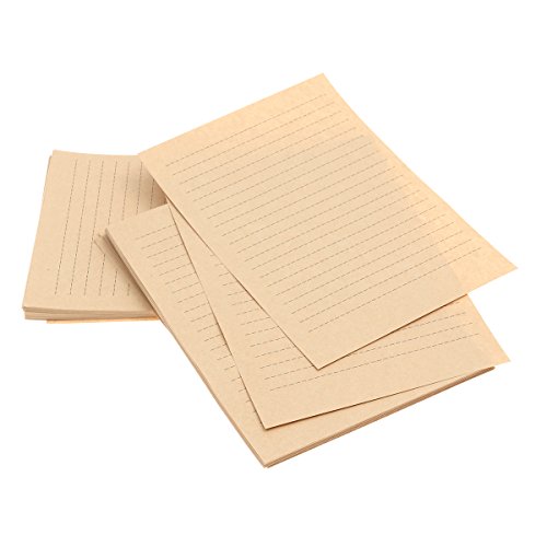 NUOLUX 100Pcs Vintage Kraft A5 Lined Letter Paper Retro Writing Paper for Home Office Stationary1