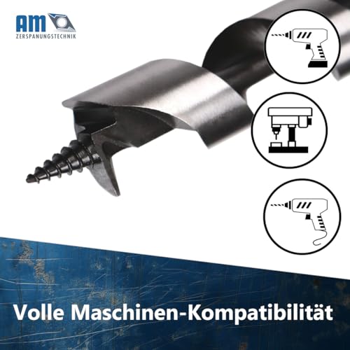 AM-Zerspanungstechnik Schlangenbohrer Set Ø20, 25 & 30 x 400mm | Holzbohrer Set 3tlg. | Holzspiralbohrer lang | Balkenbohrer