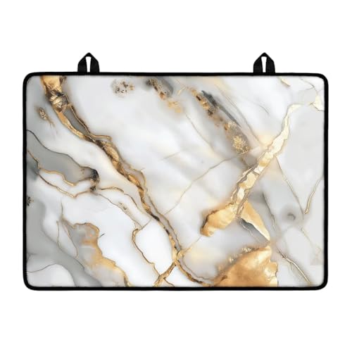 Image of Poceacles Stove Top Cover for Electric Stove, Stove Mat for Glass Stove Top, Heat Resistant Oil Resistant Cooktop Protector Cover for Kitchen Decor, White Gold Marble