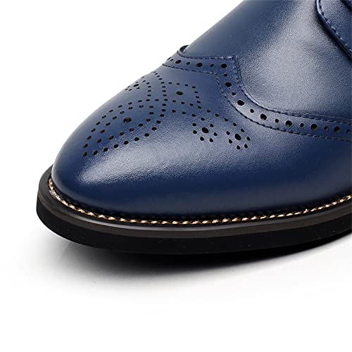 Image of Men's Pointed-Toe Lace-up Formal Brogues Dress Shoes
