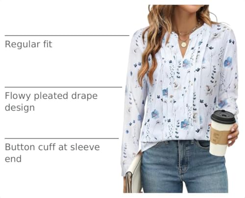 Image of Blooming Jelly Women's Long Sleeve Blouses Dressy Casual Business Work Tops