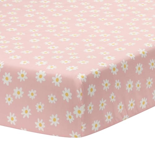 Image of Lambs & Ivy Daisy Dreams Breathable 100% Cotton Baby Fitted Crib/Toddler Sheet