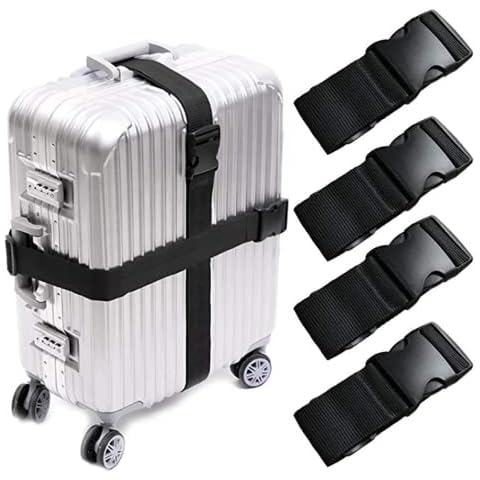 XSTRAP 72 Inch Utility Strap with Quick-Release Buckle, 4 Piece Luggage Strap (Black) Cover