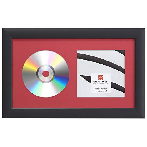 Craig Frames 7x12 Red CD Display Mat Complete w/ 1" Wide Black Frame (CD1WB3RD)