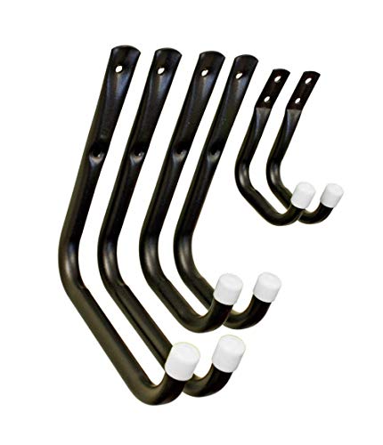 Shepherd Hardware 8088E Heavy Duty Steel Storage/Assorted Utility, 6 Pack Garage Hooks, 3