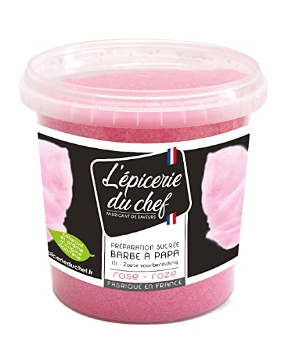 Epicerie du Chef Préparation Sucrée Rose pour Barbe à Papa - Sucre Barbe à Papa - 1,04 kg - EDC8738