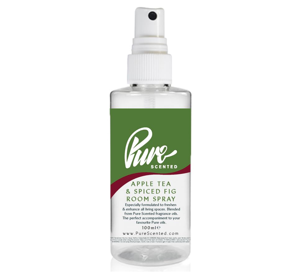 Pure Scented 100ml Room & Fabric Sprays Suitable For Home, Car, Caravan, Work, Gym Bags, Odour Eliminators (1 x 100ml, Apple Tea & Spiced Fig)