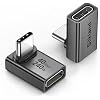 Silkland USB C 90 Degree Right Angle Adapter 2 Pack, [8K 60Hz, 240W 40Gbps] Male to Female Adapter Extender Compatible Thunderbolt 4 for Steam Deck, ROG Ally, MacBook, Switch 2, iPhone 17/16, Quest 3