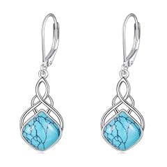 Turquoise irish leverback earrings