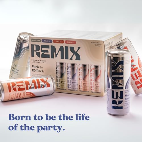 Remix Non-Alcoholic Drinks & Mocktails - Alcohol Replacement Beverage with All-Natural Flavors, Real Juice & Electrolytes - Low Sugar & Calorie Non-Alcoholic Spirits (12 Pack, Variety) - Thumbnail 5