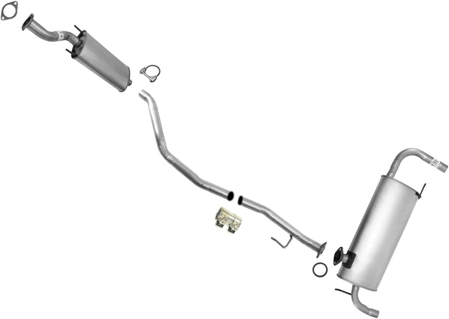 Middle Muffler with Extension Pipe & Rear Muffler Replacement Parts For Nissan Murano 2009-2014