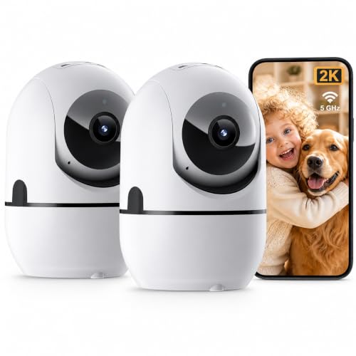 DYPCO indoor PTZ two pack pet camera with night vision and two-way audio
