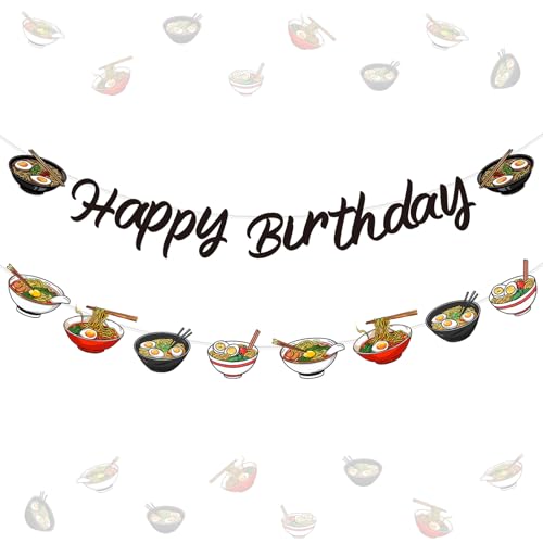 Décorations de fête d'anniversaire Ramen Jollyboom avec guirlande japonaise