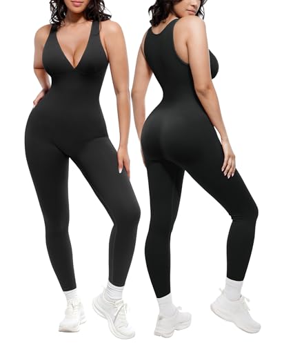 SHAPELLX Womens Tummy Control Workout Jumpsuits...
