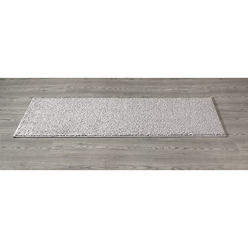 Machine Washable Solid Design Non-Slip Rubberback 2X5 Soft Shag Runner Rug For Hallway, Bedroom, Bathroom, Living Room, Kitchen, 20" X 59", Gray #TOP3