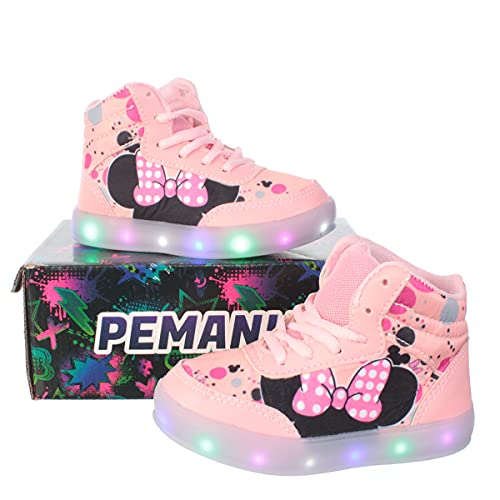 Tenis Bota Infantil Feminina Luzinha Led Cano Baixo Rosa Meninas IS
