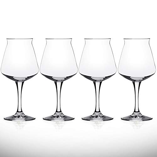 DU VINO Nucleated Teku 3.0 Beer Glass, 14.2 oz, 4 Pack - Insulated Glassware for Better Head Retention & Aroma Release, Craft Beer Glasses for Home - Thumbnail 5