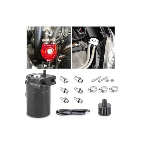 Alieemo Oil Catch Can Kit, 300ml Baffled Aluminum Polish Baffled Car Oil Separator Catch Can with