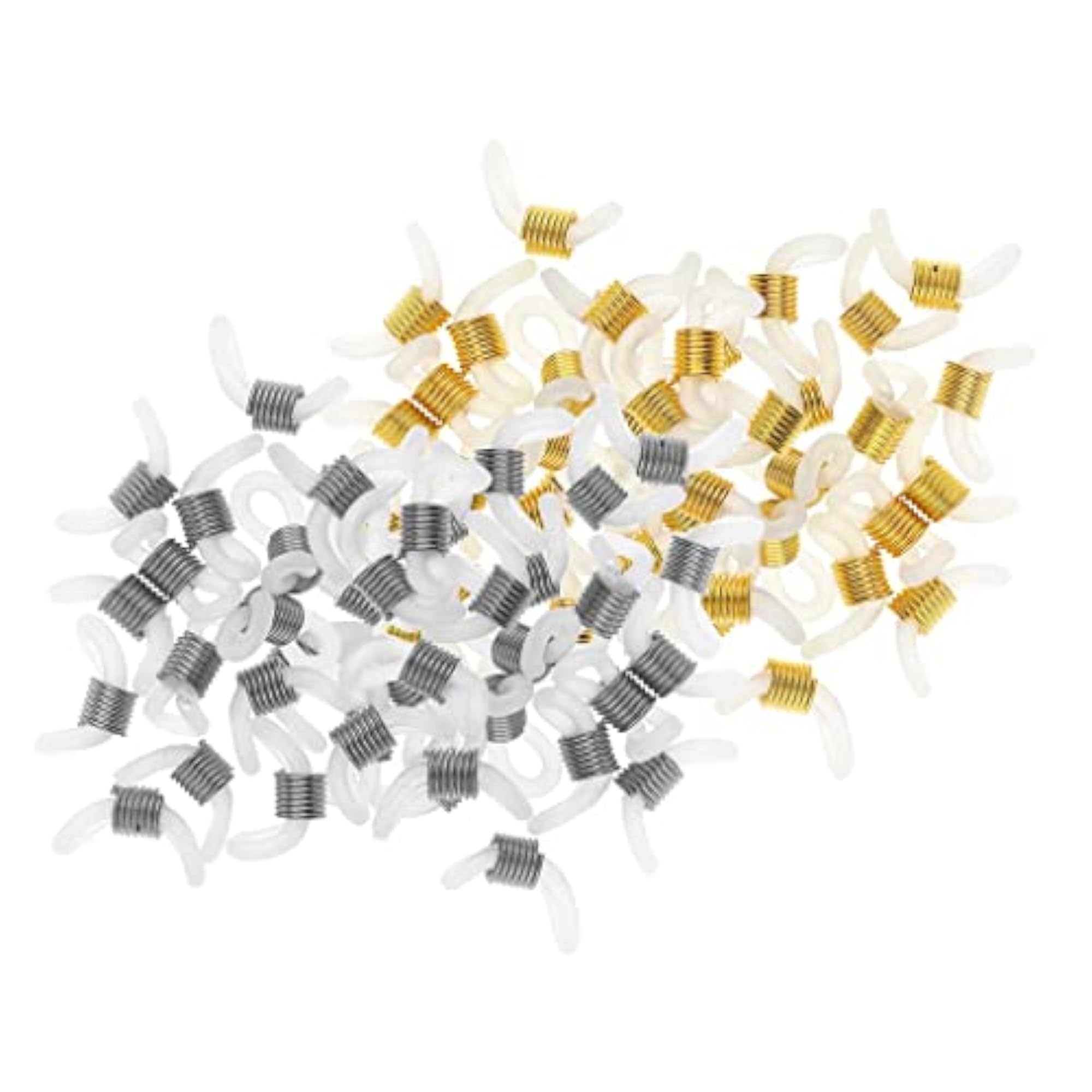 50Pcs Rubber Metal Ends Connectors for Eyeglass Chain