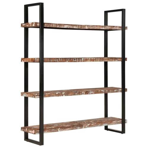 EDNRSOG Industrial 4-Tier Bookcase with Solid Reclaimed Wood and Iron