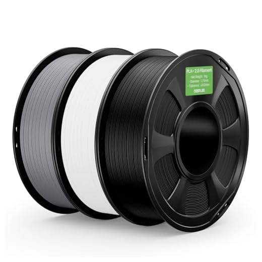 DEEPLEE PLA+ 2.0 Filament 1.75mm, Stronger Toughness 3D Printer Filament, Black White Grey 3KG, Upgrade PLA Plus 3D Printer Filament, High Speed PLA+ Filament for Most FDM 3D Drucker