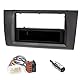 Sound-way 1 DIN / 2 DIN Autoradio Radioblende RadioRahmen, ISO-Verbindungskabel, Antennenadapter kompatibel mit FIAT, Peugeot, Citroen, Suzuki
