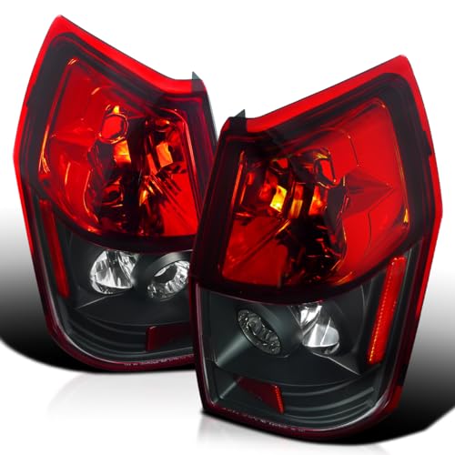 Spec-D Tuning Black Housing Red/Clear Lens Tail Lights Compatible with