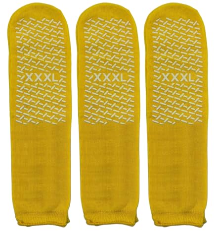 Double Tread Non-Skid XXX-Large (3XL) Bariatric Comfort Safety Socks Yellow - Main Image