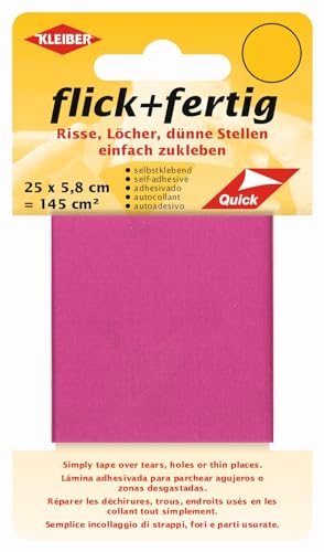 Kleiber flick und fertig, selbstklebender Flicken, Risse, Löcher, dünne Stellen einfach zukleben, Nylon zuschneidbar, (25 x 5,8 cm)