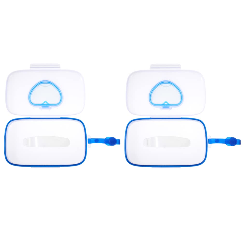 Portable Baby Wipes Dispenser with Belt Clip 2-Pack Lightweight Travel Wipe Box for Stroller Crib Infant Wet Tissue Holder on-the-Go Cleanup