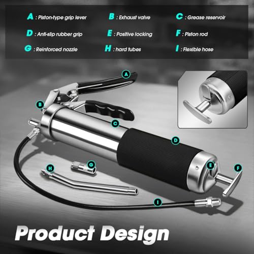 Pistolet à graisse multi-usage DNA Motoring Tools-00102 pompe lubrification manuelle - 3