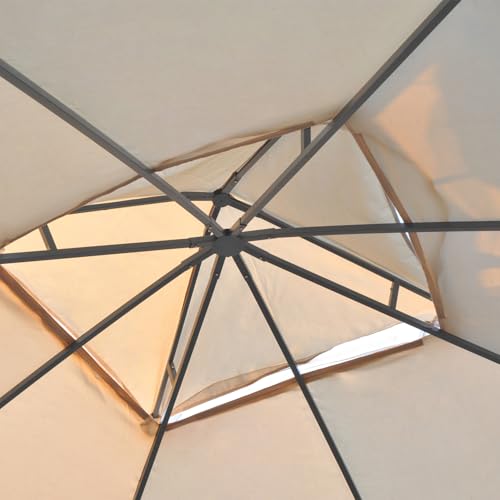 Outsunny 3(M) x3(M) Garden Gazebo Double Top Outdoor Canopy Patio Event Party Wedding Tent Backyard Sun Shade with Netting - Cream White 8 Outsunny 3(M) x3(M) Garden Gazebo Double Top Outdoor Canopy Patio Event Party Wedding Tent Backyard Sun Shade with Netting - Cream White - Image 8